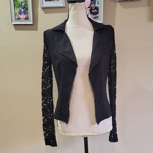 S Line Elegant Black Lace Women's Jacket